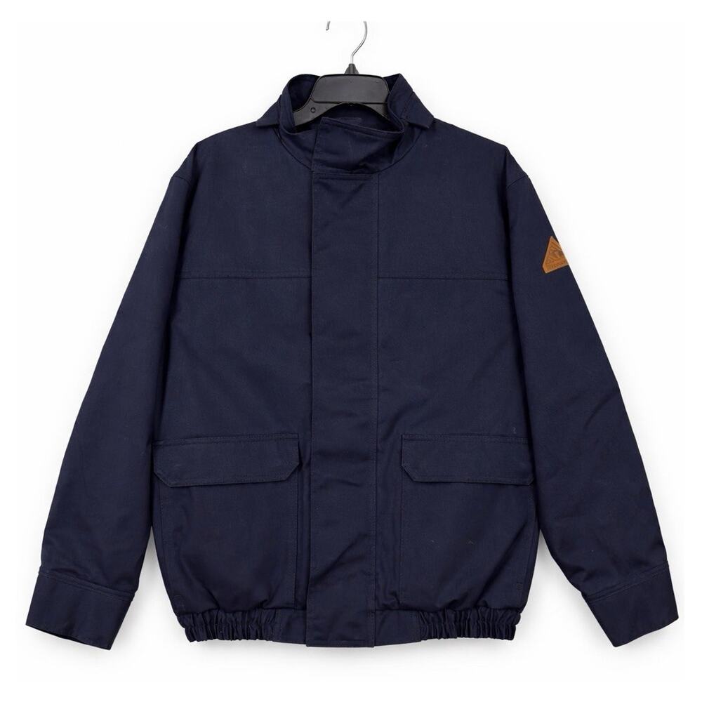 Bulwark Bomber Jacket Size M Regular Navy Blue Fire Flame Resistant FR Insulated